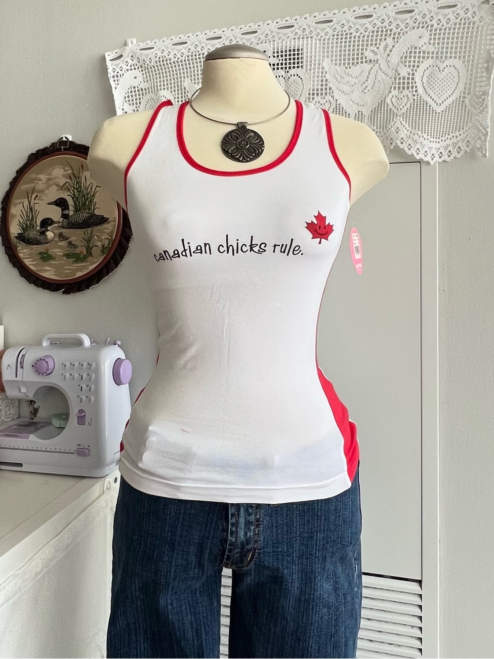 Vintage Y2K 2002 Deadstock Joe Boxer Canadian Chicks Rule sports bra tank top
